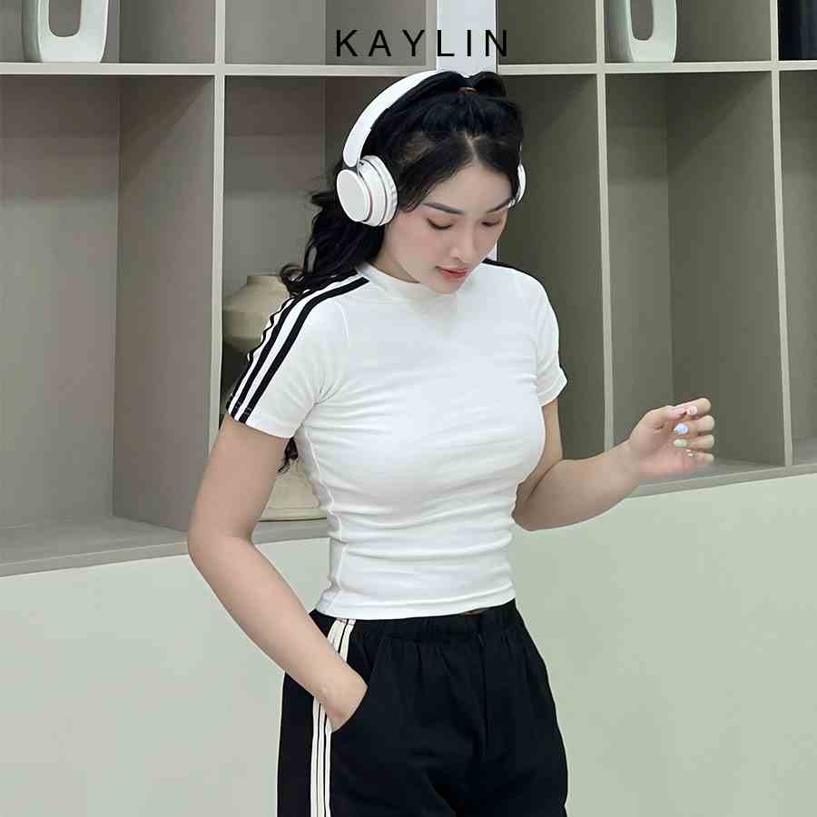 Áo thun nữ ôm body phối sọc thời trang KAYLIN - N2051