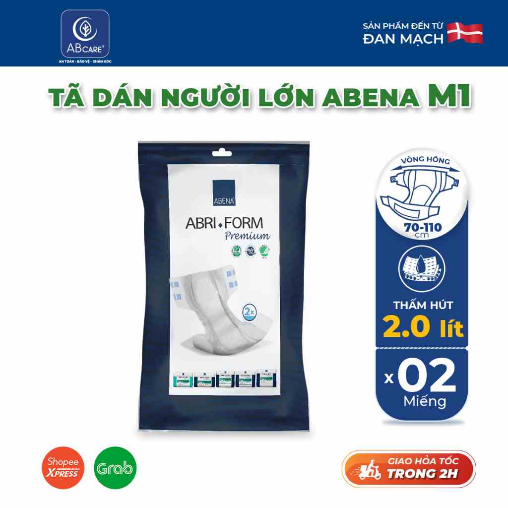 Tã dán người lớn Abena Abri Form Premium - Nhập khẩu Đan Mạch (Gói 2 miếng)