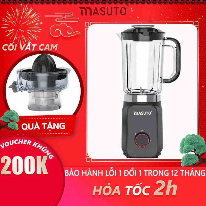 Máy Xay Sinh Tố Đa Năng Masuto 2 Cối Say Vắt Cam Đồng Thời Siêu Nhanh Nhuyễn Chỉ 10s