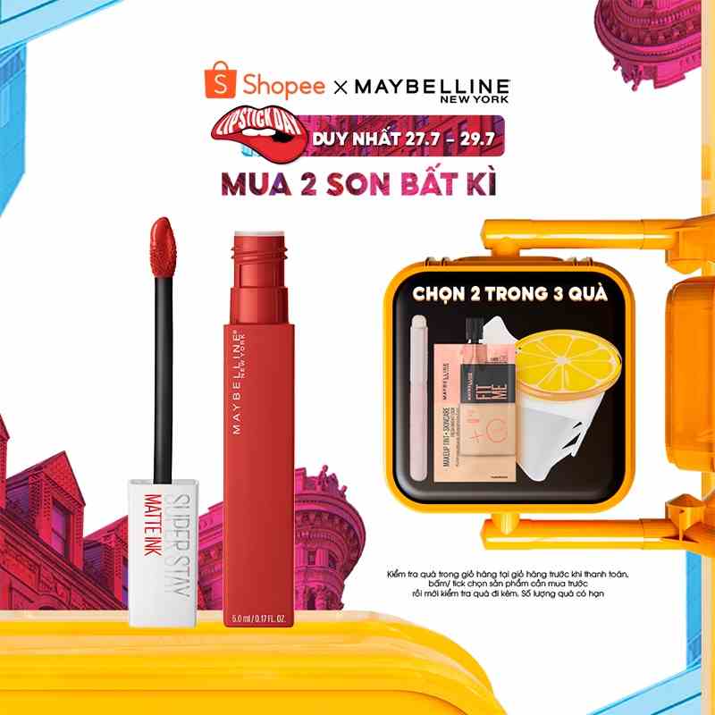 Son Kem Lì 16h Lâu Trôi Maybelline New York Super Stay Matte Ink City Edition Lipstick 5ml