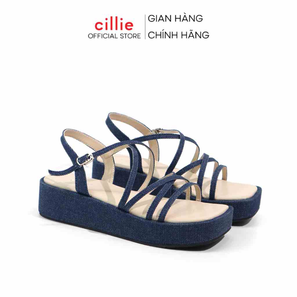 Giày Sandal Đi Biển Nữ Bánh Mì Cillie Dép Xăng Đan Dây Da Mềm Mại Đế Cao 5p Chắc Chắn Không Lún 1014