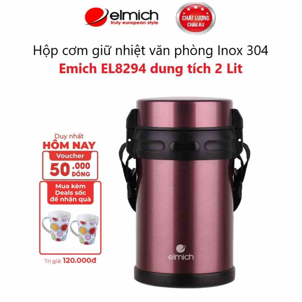 [LIFEMCMBP4 -12% đơn 250K] Hộp cơm giữ nhiệt văn phòng Inox 304 Emich EL8294 dung tích 2 Lit