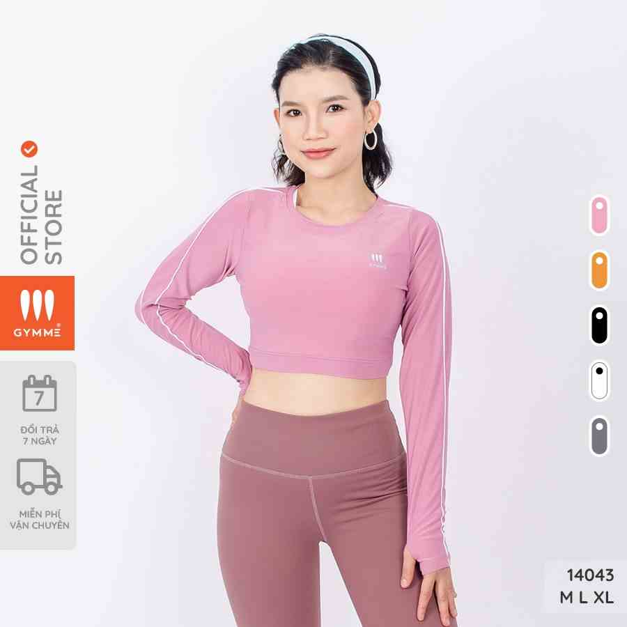 [Mã BMLTB35 giảm đến 35K đơn 99K] Áo croptop thể thao nữ gymme tập gym yoga tay dài cao cấp - 14043