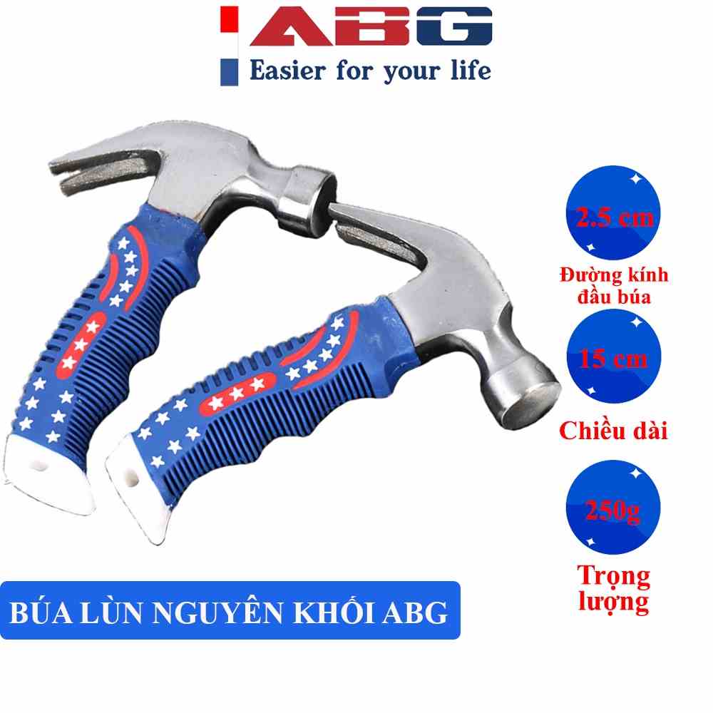 Búa lùn nguyên khối ABG đóng nhổ đinh đa năng, búa mini cầm tay siêu bền, nhỏ gọn tiện dụng