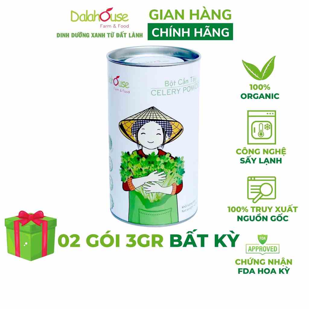 Bột cần tây nguyên chất Dalahouse hỗ trợ giảm cân, cao huyết áp hiệu quả hộp 120gr