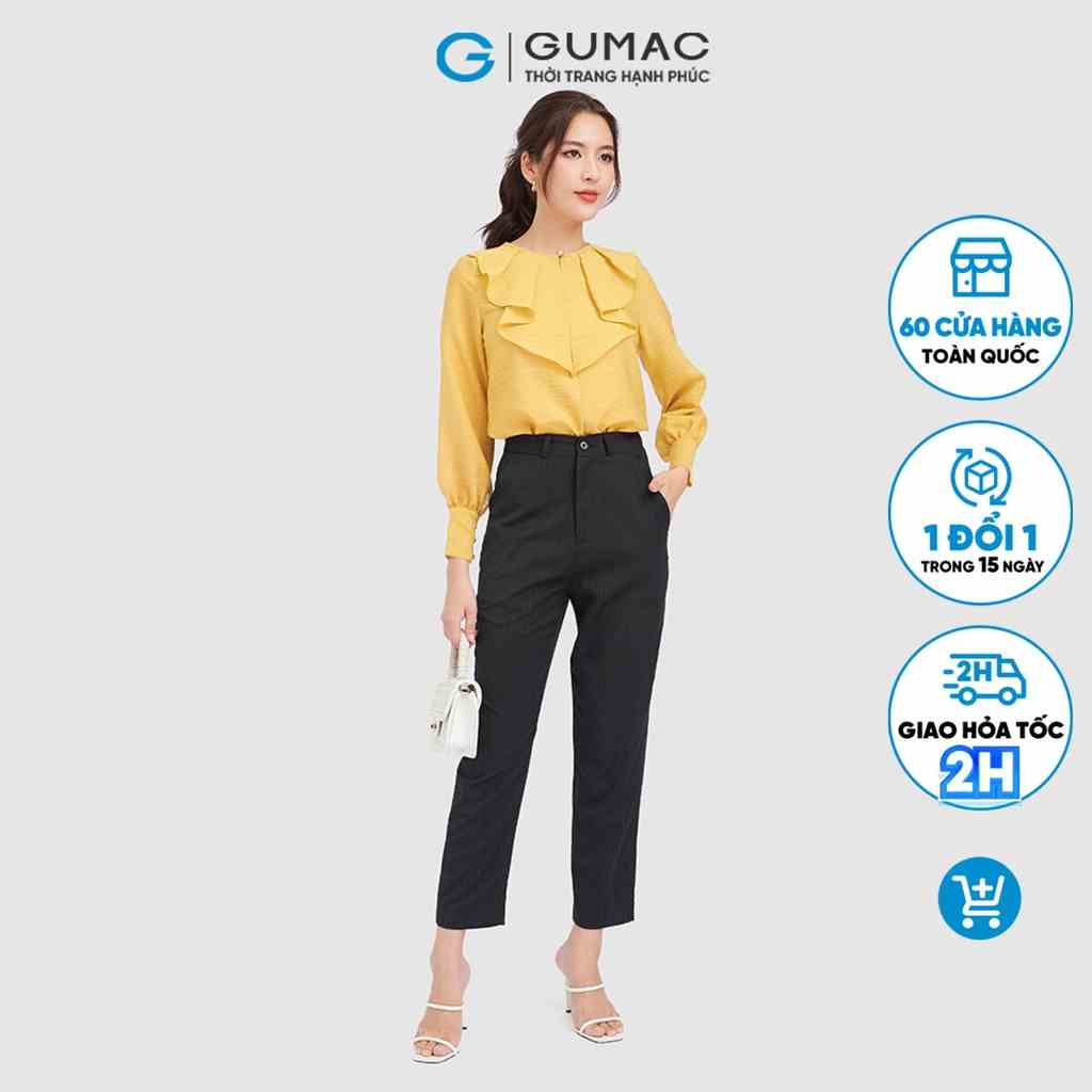 Quần tây nữ ống đứng GUMAC vải sọc QC09025