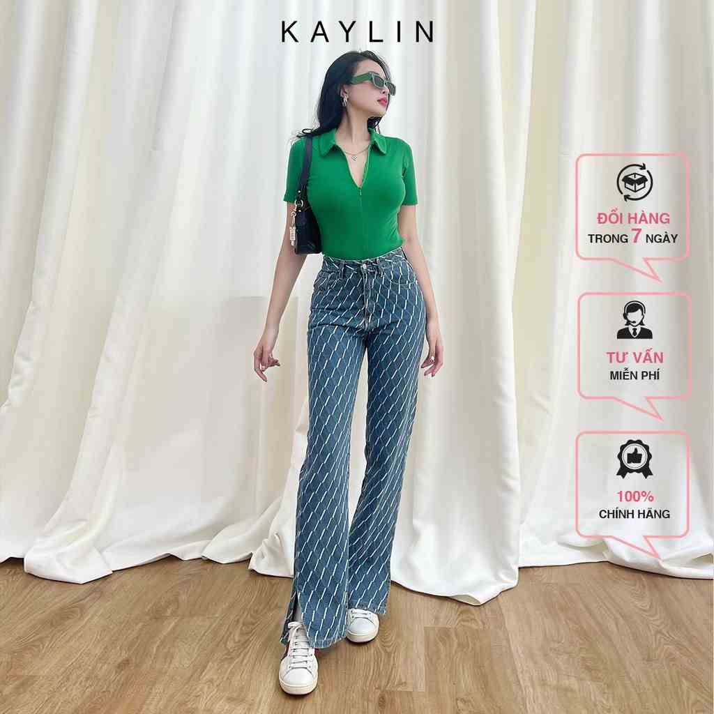 Quần jean nữ dáng suông hình thoi KAYLIN - N1690