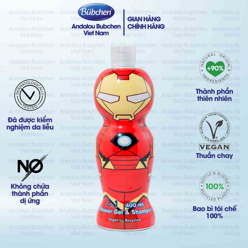 [Mã BMLTB35 giảm đến 35K đơn 99K] Sữa Tắm Gội Air Val Iron Man Dành Cho Bé Trai 400ml