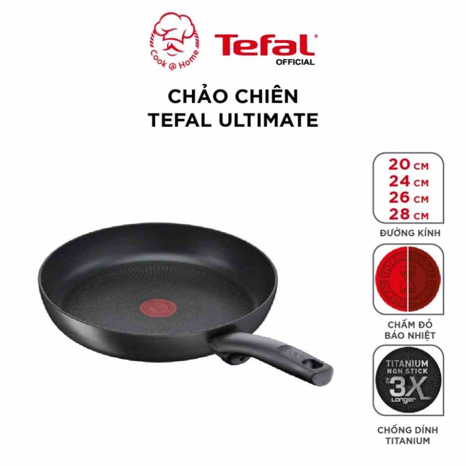 [Mã BMLTB35 giảm đến 35K đơn 99K] Chảo chiên Tefal Ultimate size 20, 24, 26, 28 cm G2680272/G2680472/G2680572/G2680622