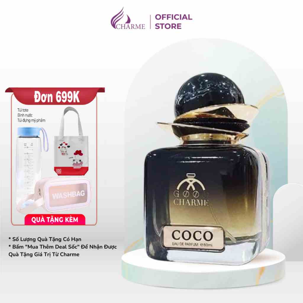 Nước hoa nữ cao cấp, Charme Coco Đen, quyến rũ, mê hoặc, lưu hương suốt cả ngày, cho nàng thêm quý phái, 80ml