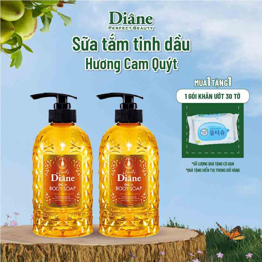 Combo 2 sữa tắm giàu độ ẩm Moist Diane Oil in Body Soap Citrus Bouquet - 500ml