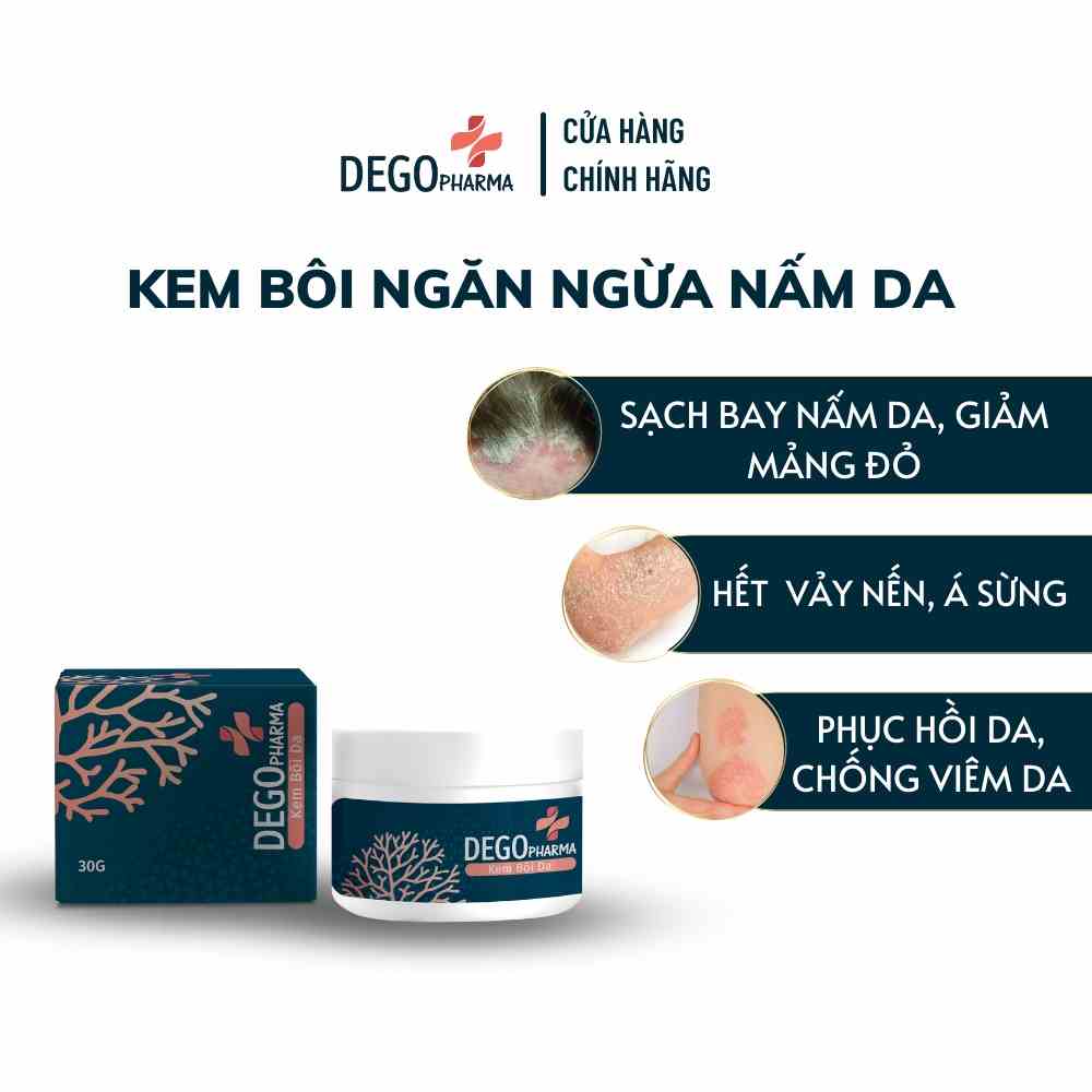 Kem bôi nấm da hắc lào mề đay vảy nến á sừng eczema Dego Pharma 30g