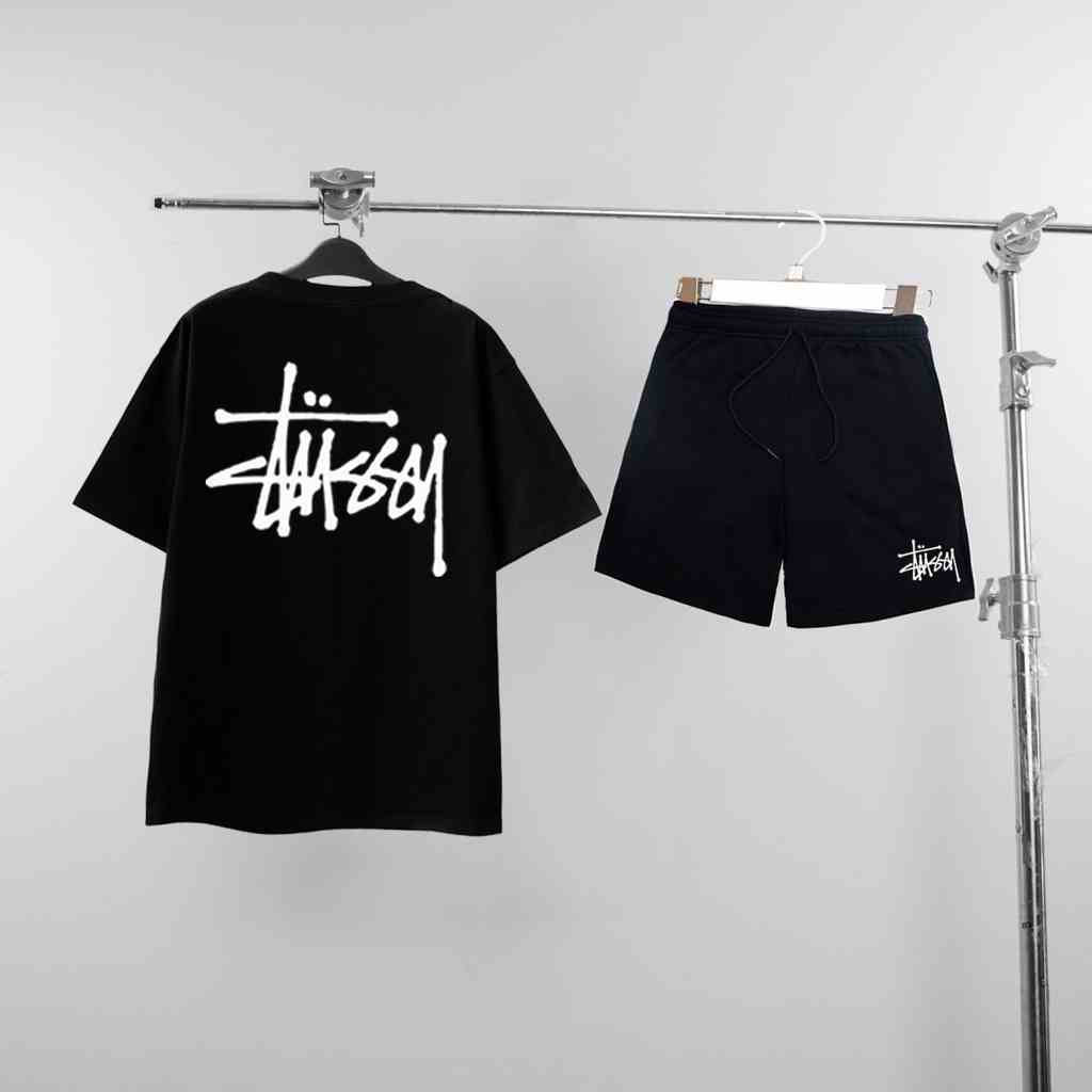 Bộ Thể Thao Nam Nữ STUSSY SX BamBoo Bộ Quần Áo thun Unisex STUSSY GẤU 2022 (BỘ 130-131)