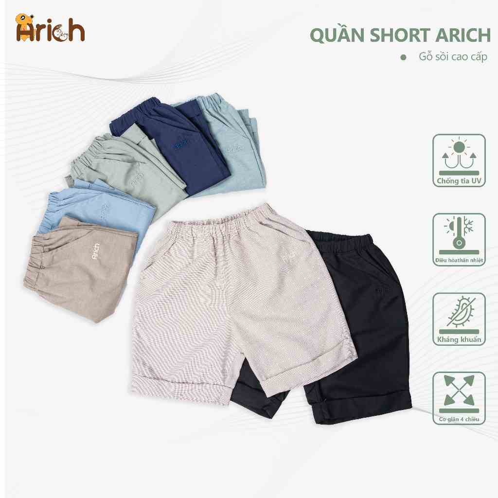 Quần short chất liệu cà phê (chỉ còn đen size 6-7y)