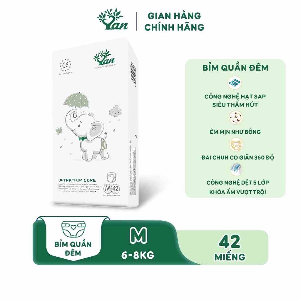 [Mã BMLTB35 giảm đến 35K đơn 99K] Bỉm quần Angel Yan Ultrathin Core size M42