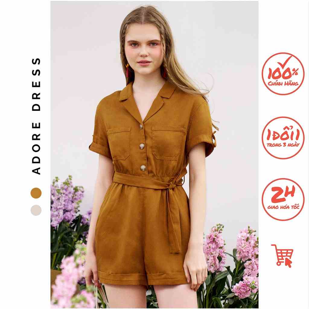 Jumpsuits thô mềm màu nâu tây và be  3ASJS1032 ADORE DRESS