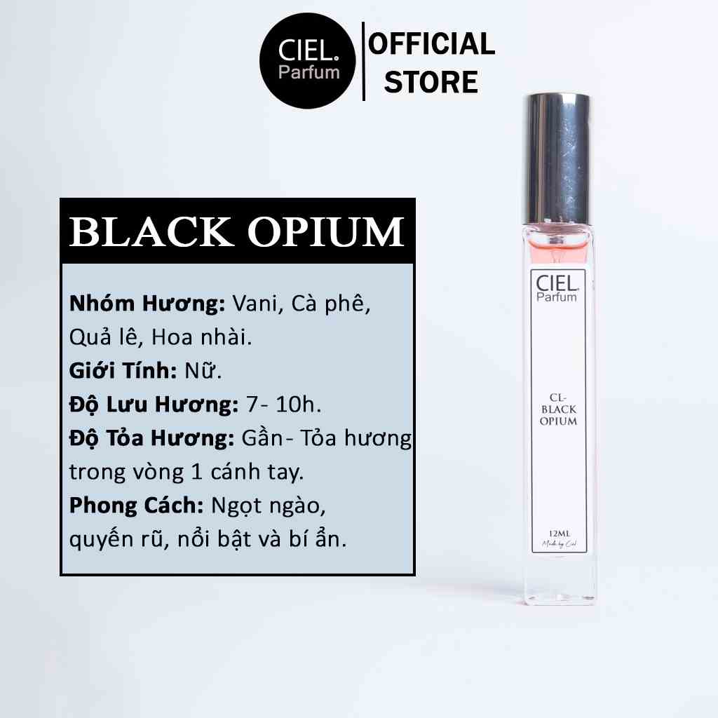 Nước hoa nữ CL BLACK OPIUM cao cấp chính hãng CIEL Parfum phong cách ngọt ngào, bí ẩn, quyến rũ và đầy mê lực