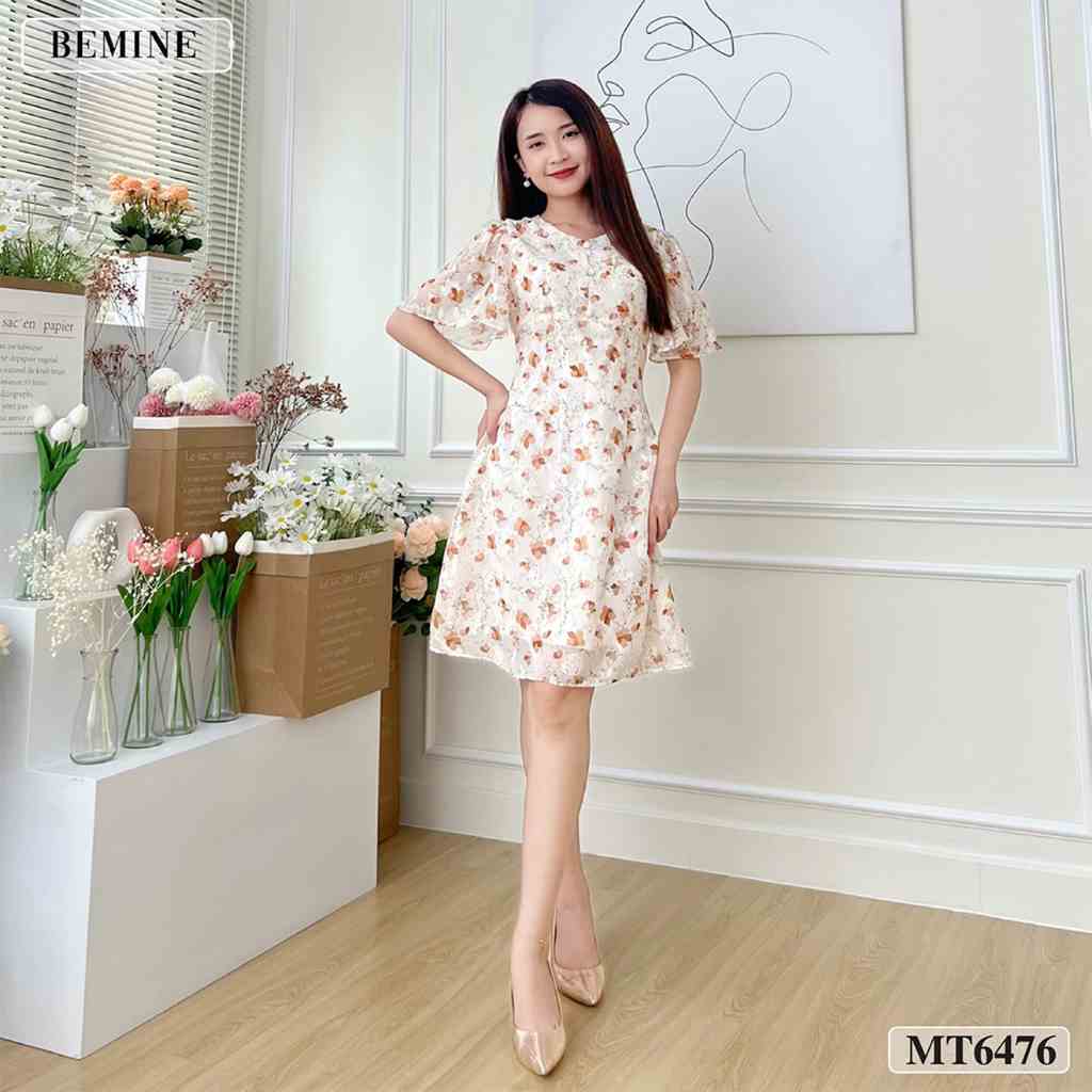 Đầm hoa nhí tay cánh tiên váy xoè BEMINE MT6476