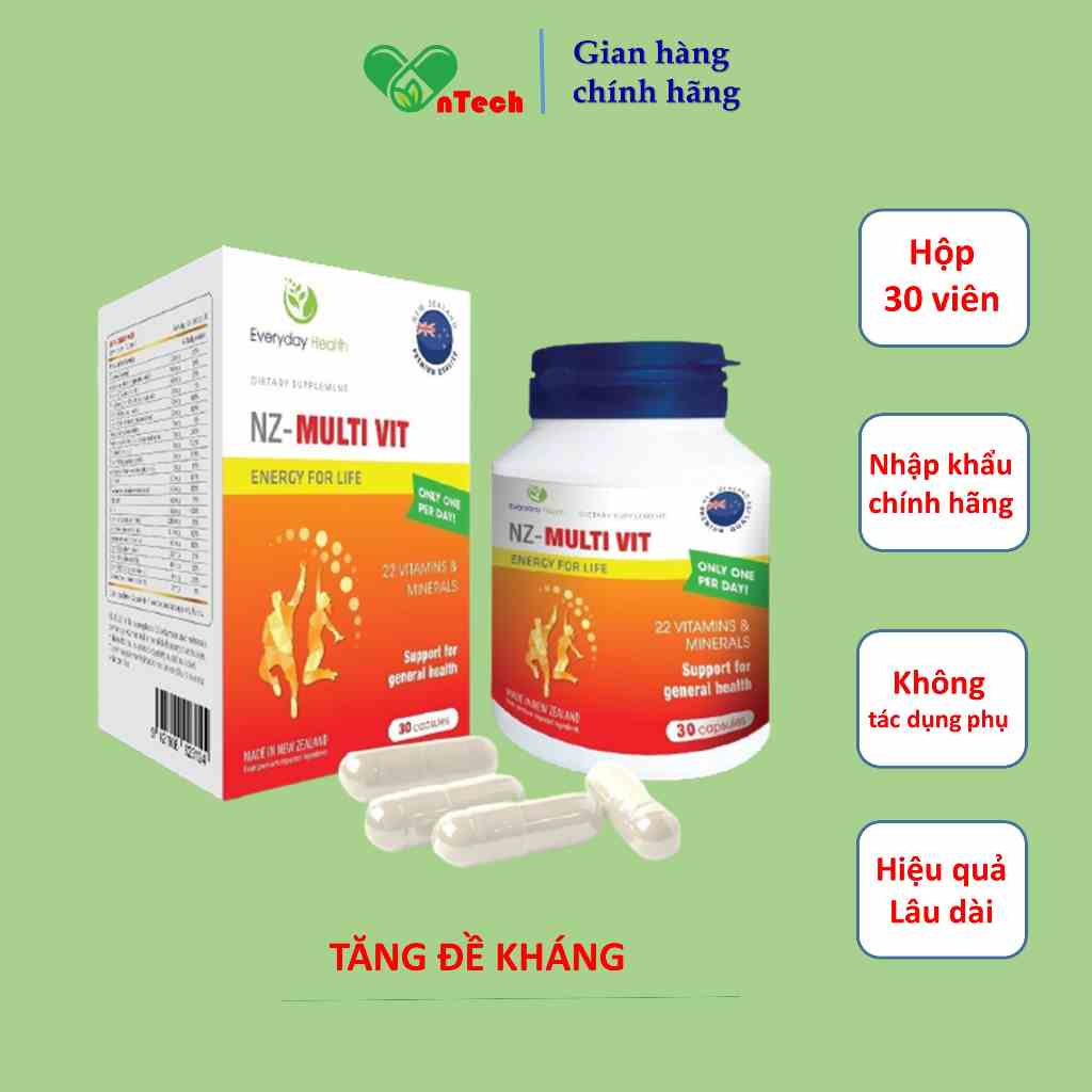 Viên uống bổ sung Vitamin và khoáng chất Everyday health NZ – MULTI VIT tăng cường sức đề kháng hộp 30 viên