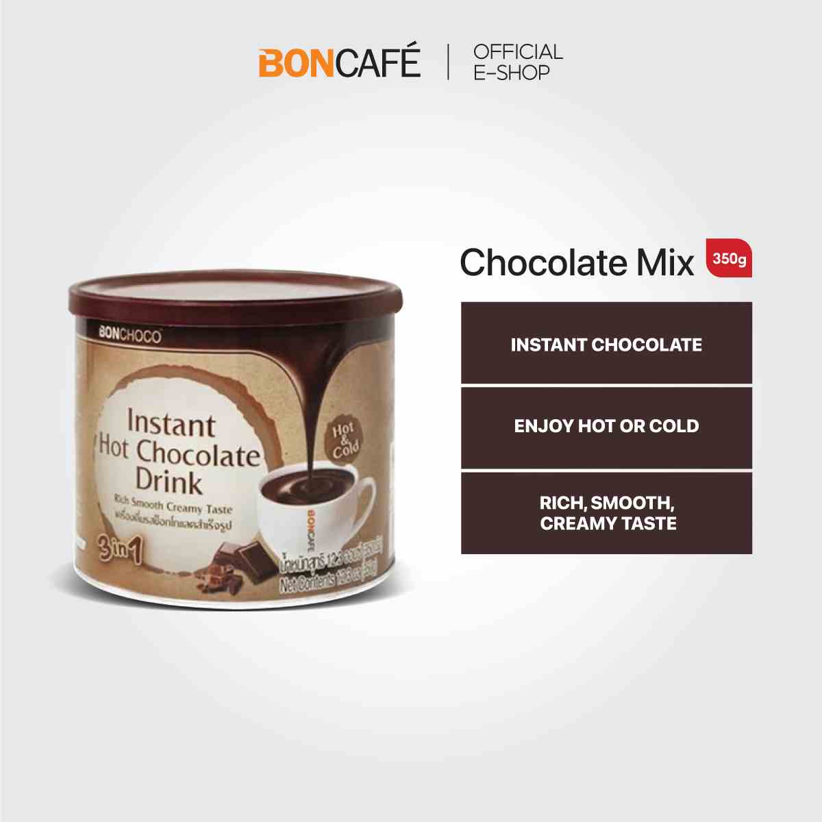 [Mã BMLTB35 giảm đến 35K đơn 99K] Bột socola hòa tan Bonchoco 350g/hộp - Food3-Bonchoco