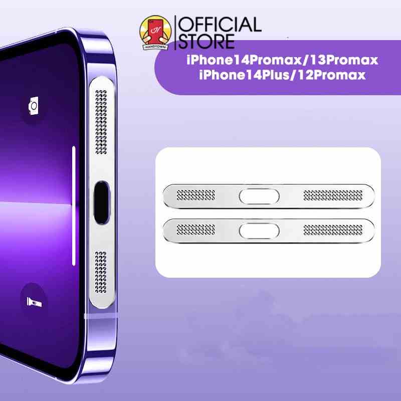 2 Miếng Dán Lỗ Loa Kim Loại Lưới cho iPhone 12 13 14 Mini/Pro/Max Bảo vệ hoàn hảo cho loa và giảm thiểu bụi bẩn Handtown