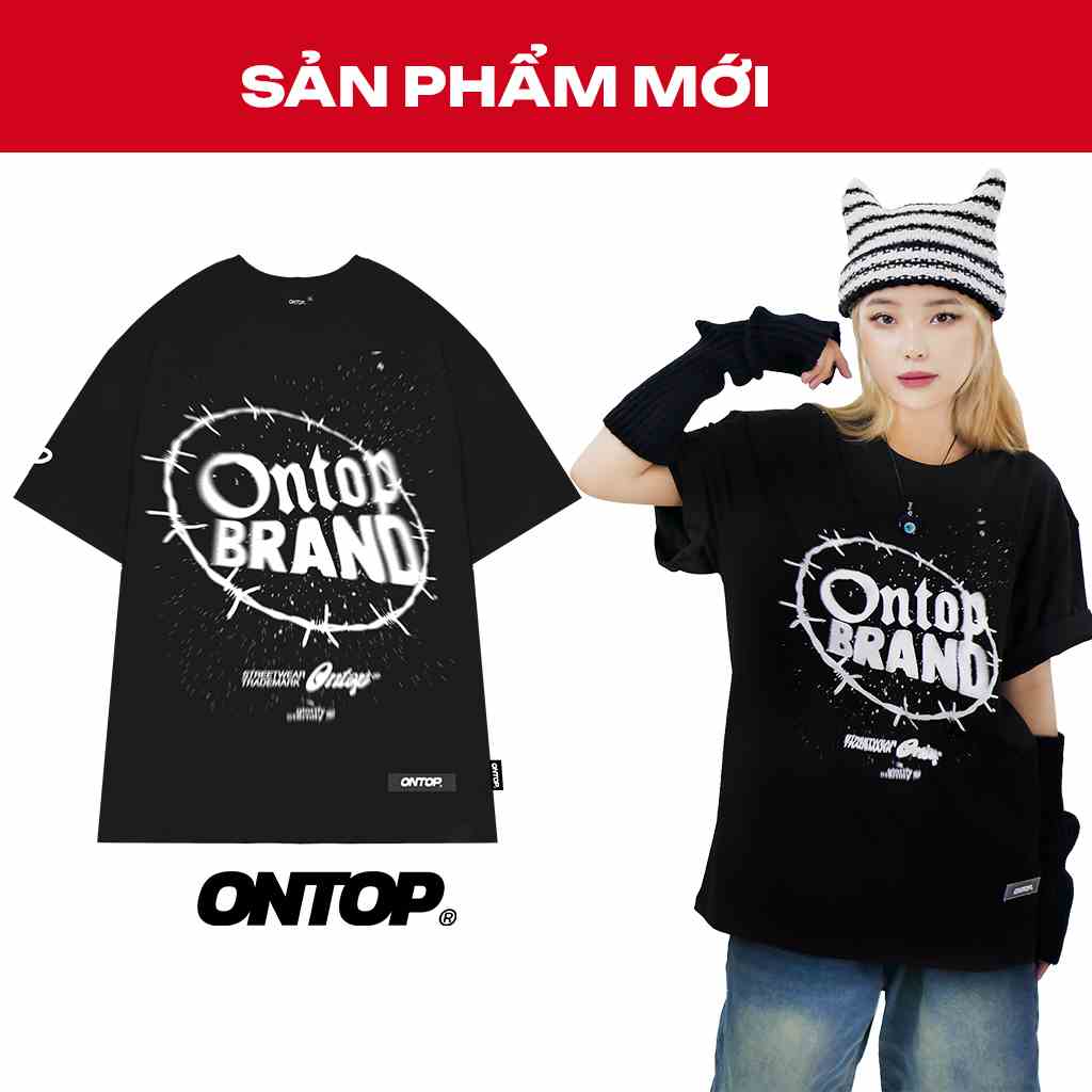 Áo thun form rộng tay lỡ nam, nữ local brand ONTOP Tee Trame | O22-T5