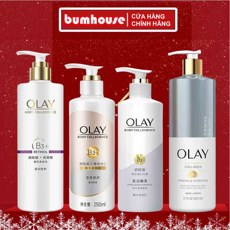 Sữa Dưỡng Thể OLAY Vitamin B3+ Retinol/Vitamin C Olay Bright Ultra Whitening dưỡng trắng da toàn thân