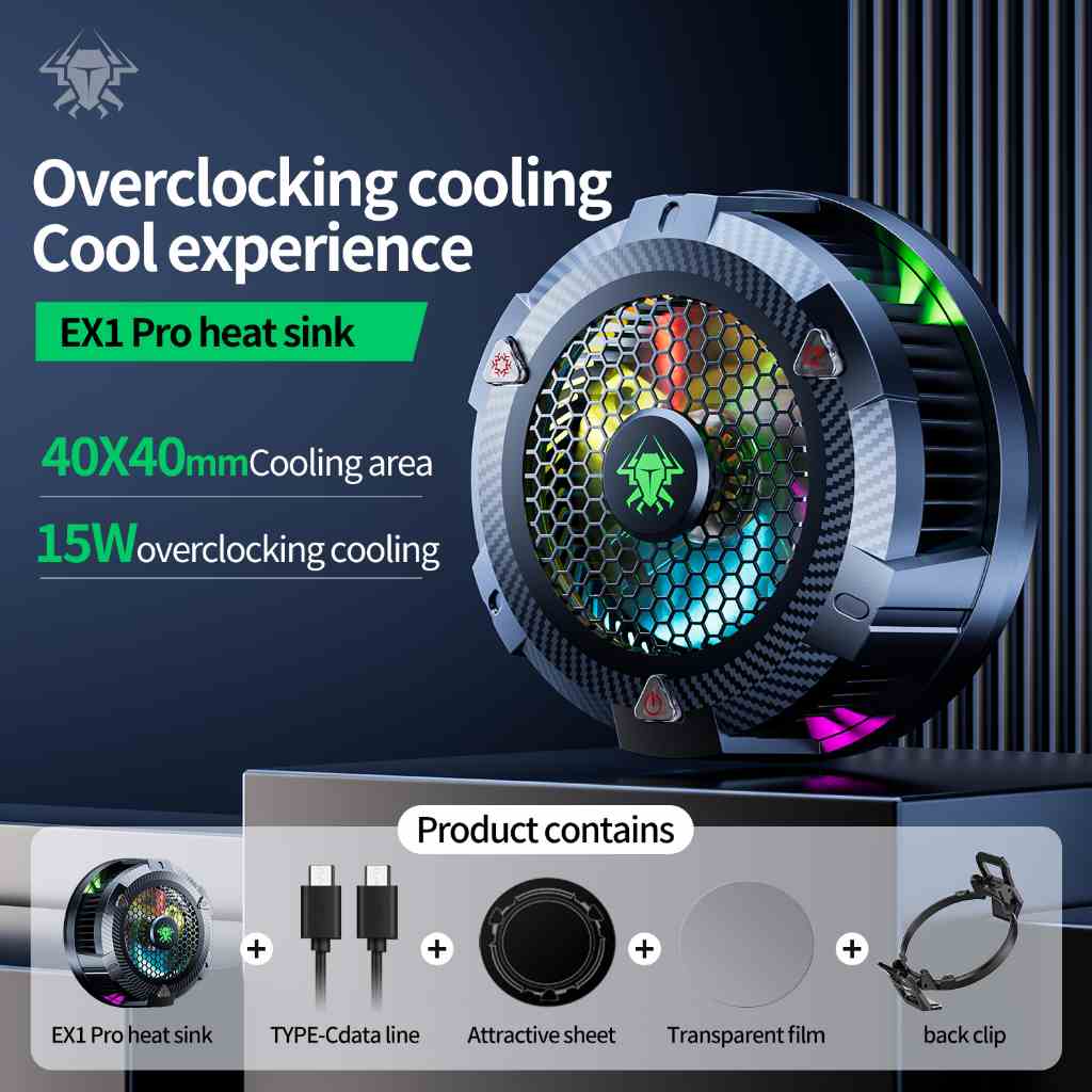 Quạt Tản Nhiệt Điện Thoại Di Động PLEXTONE EX1 Pro RGB Có Từ Tính Tiện Dụng