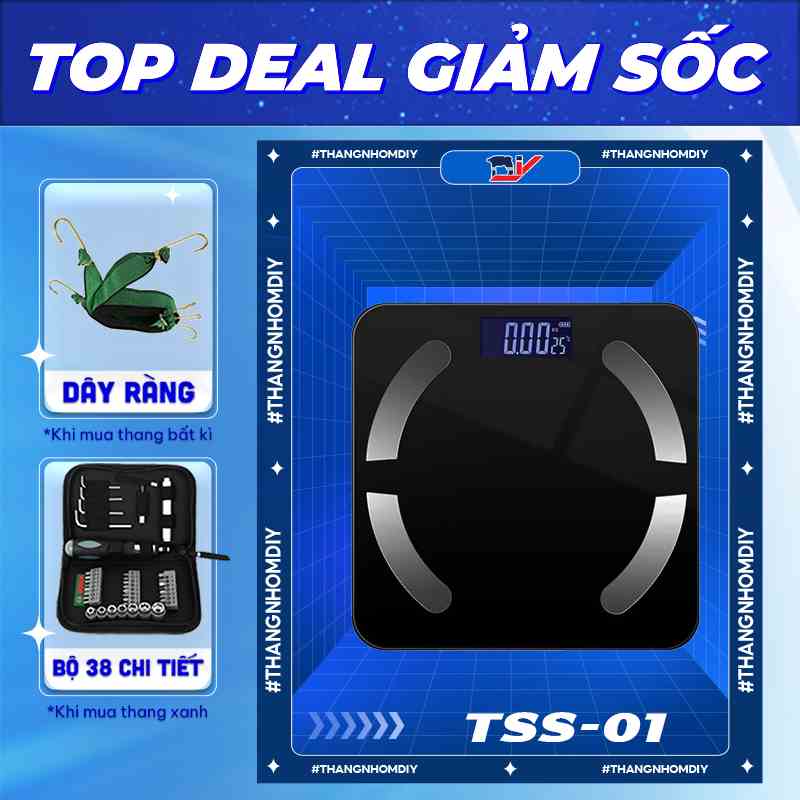 [Mã BMLTB200 giảm đến 100K đơn 499K] Cân sức khỏe điện tử thông minh DIY TSS-01 - Hàng Nhập Khẩu Cao Cấp