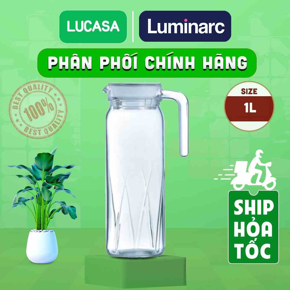 [Mã BMLTB35 giảm đến 35K đơn 99K] Bình Nước Thủy Tinh Luminarc Dona Embossment Ray 1L - L0436 | Phân Phối Chính Hãng