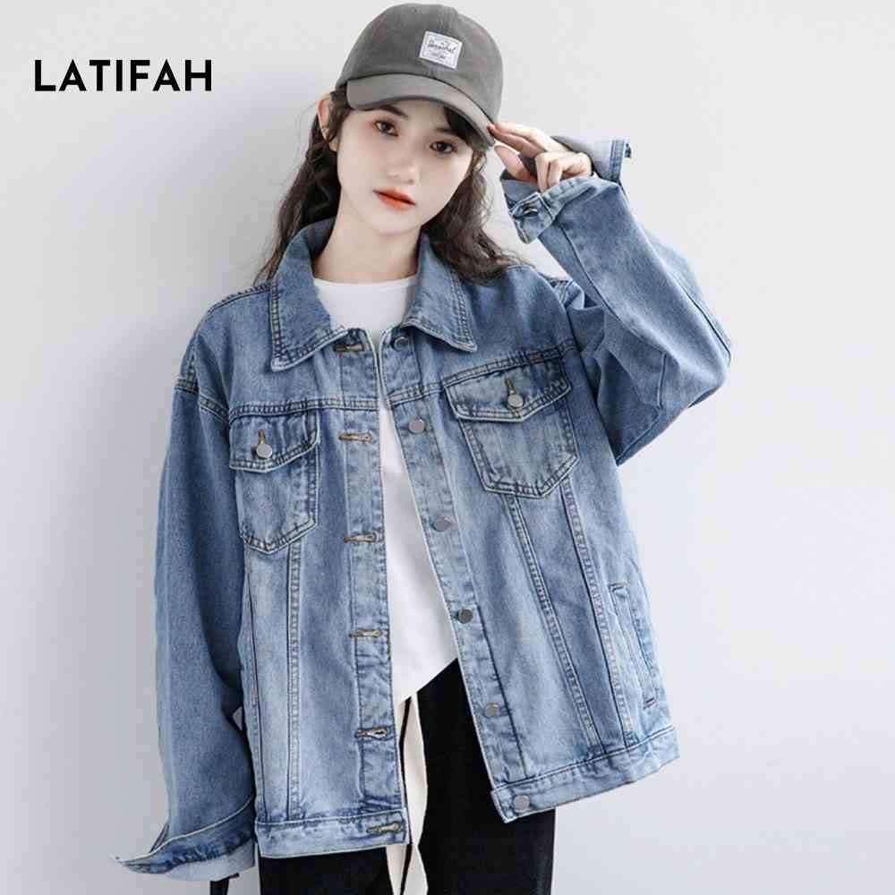 Áo khoác jean form rộng nam nữ LATIFAH AK312 phong cách Basic hàn quốc