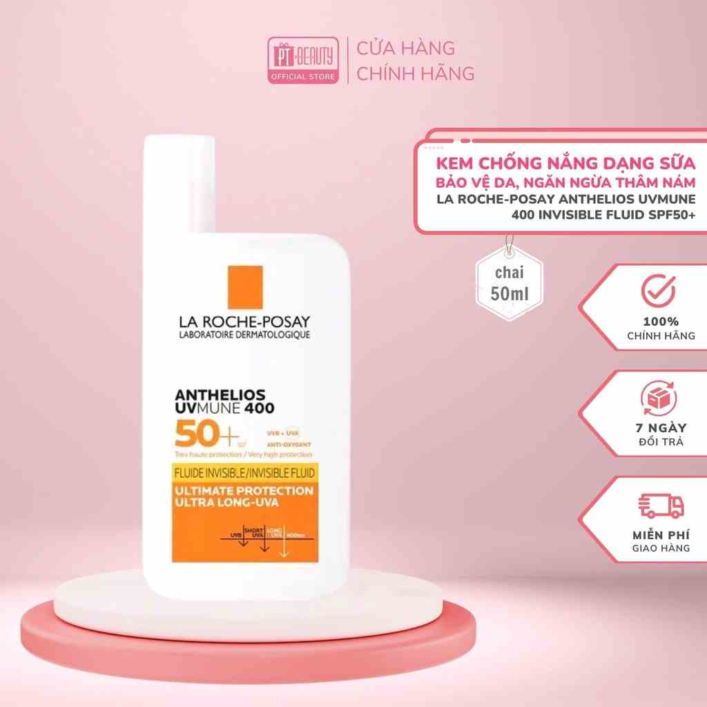 [Mã BMLT35 giảm đến 35K đơn 99K] Kem Chống Nắng Dạng Sữa La Roche-Posay Anthelios UVMune 400 Invisible Fluid SPF50+ 50ml