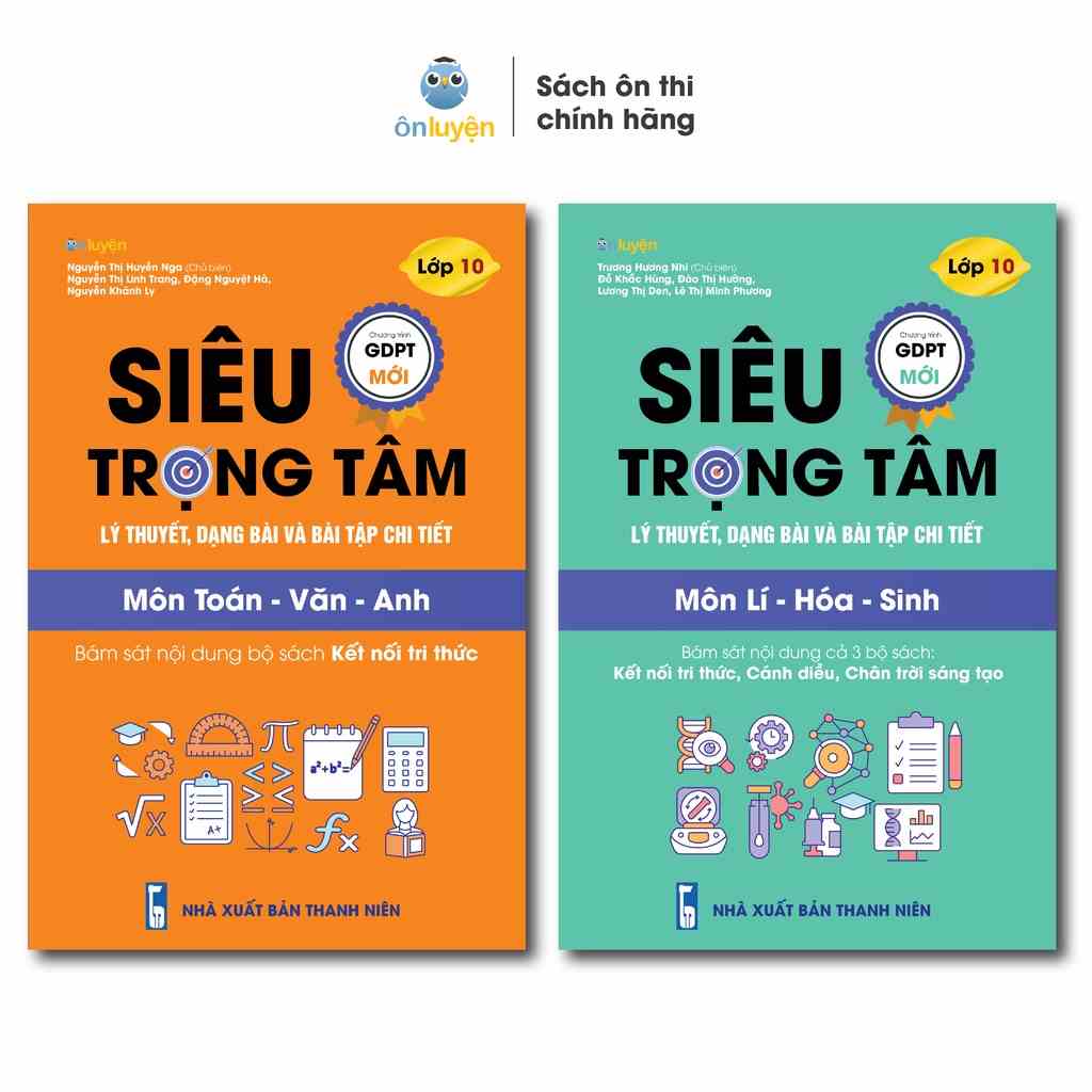 Lớp 10(bộ Kết nối) Combo 2 sách Siêu trọng tâm Toán-Văn_Anh và Lí-Hóa-Sinh [Nhà sách Ôn luyện]