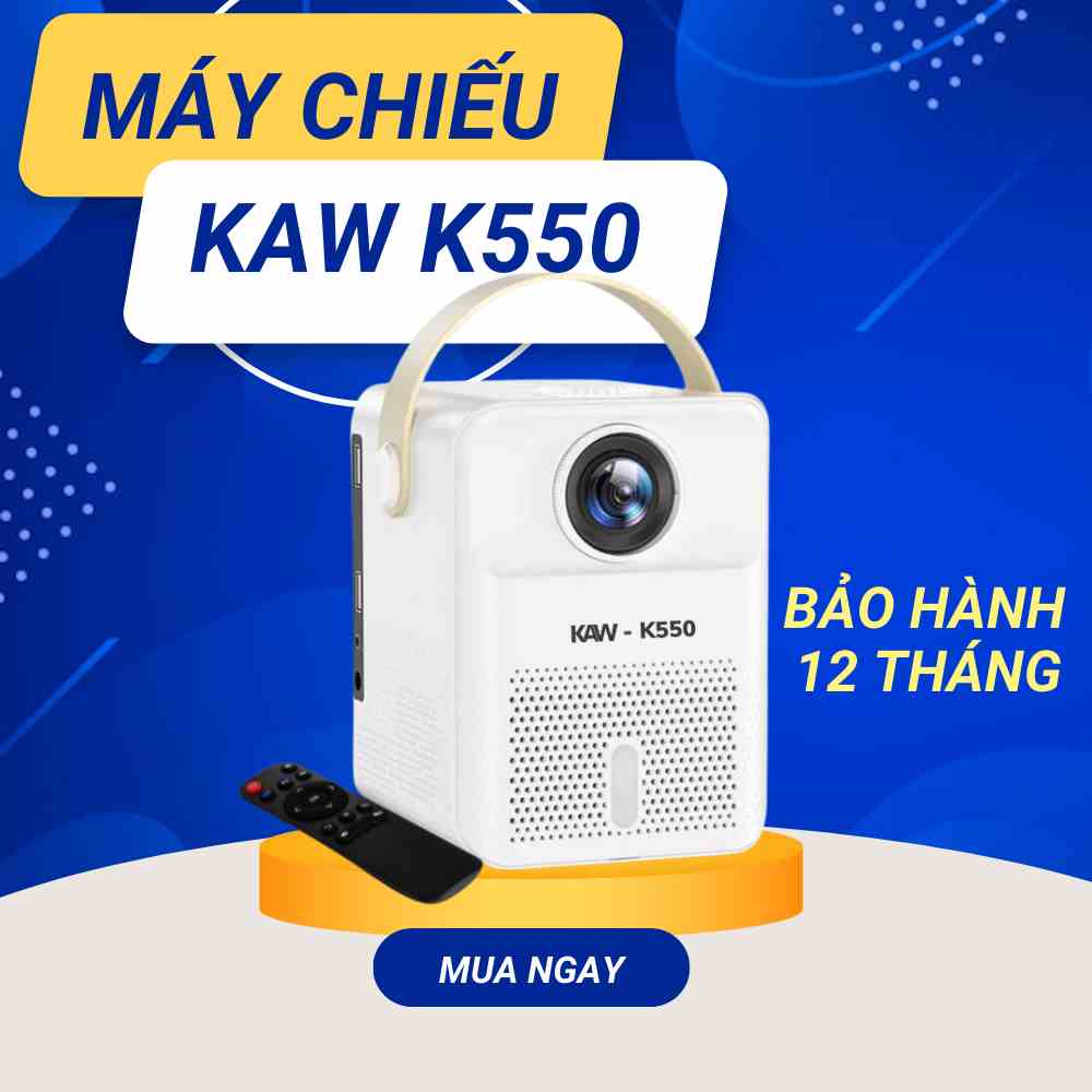 Máy chiếu mini KAW-K550 Full HD 1080p, Hình ảnh sắc nét, trải nghiệm tuyệt vời, Kết nối đa cổng. Bảo hành chính hãng