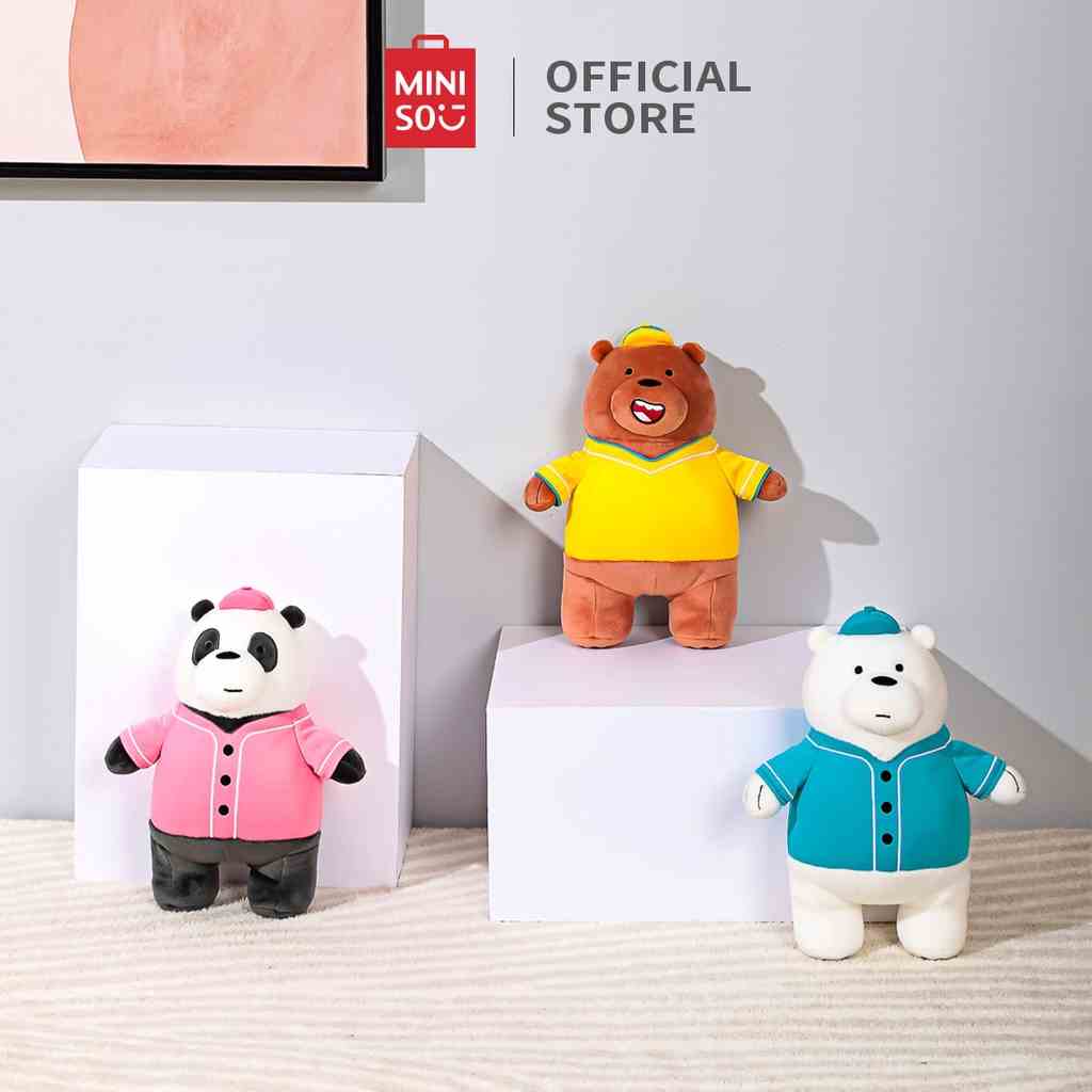 MINISO We Bare Bears gấu bông gấu bông mini thú bông gấu trúc gấu trắng ăn mặc dễ thương