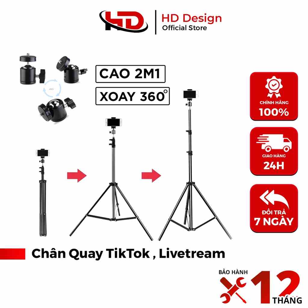 Chân Quay Tiktok Hỗ Trợ Livetream Chụp Ảnh Quay Video , Hàng Loại 1 Cao Cấp - Chính Hãng HD DESIGN