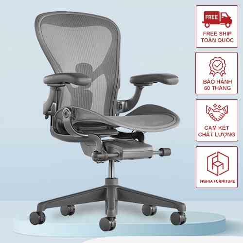 Ghế công thái học Nghia Furniture Ergonomic Herman Miller Aeron - Size B, phiên bản mới nhất Remastered, đủ màu sắc