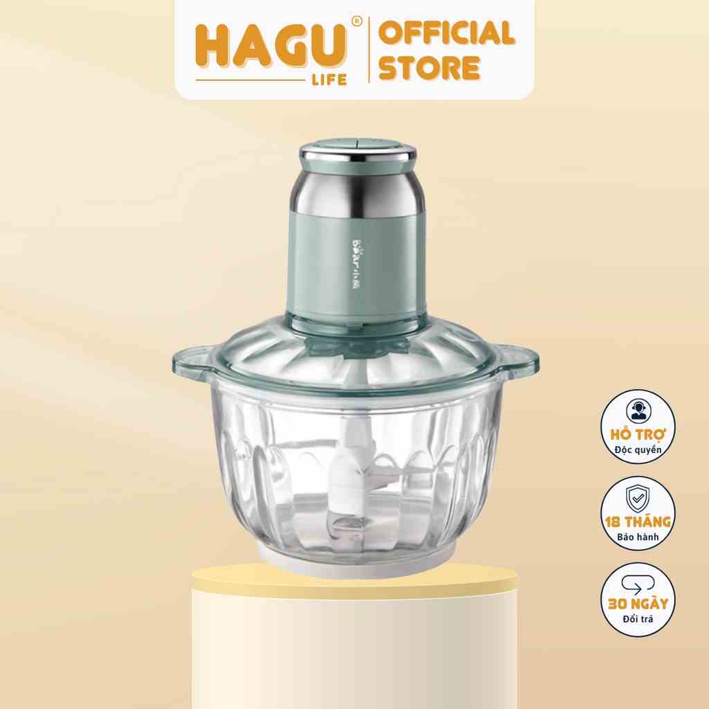 Máy Xay Thịt Bear 2.5L Đa Năng Xay Tỏi Ớt, Xay Đồ Ăn Dặm Cho Bé Động Cơ Mạnh Mẽ - QSJ-C04R8S