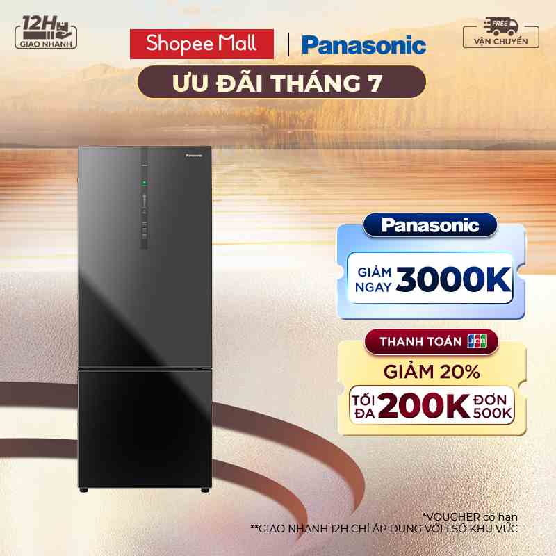 [TRẢ GÓP 0%] Tủ lạnh Panasonic Ngăn đông mềm diệt khuẩn 420L NR-BX471WGM9 - Mặt gương - BH 2 năm