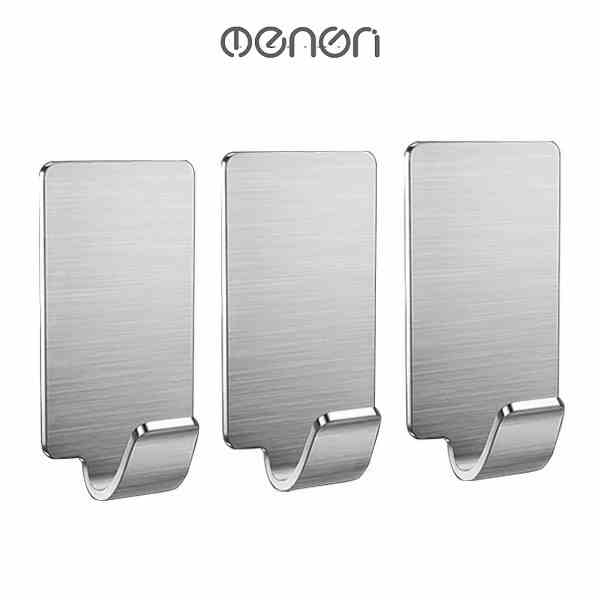 Bộ 3 Móc INOX Dán Tường Keo 3M Treo Quần Áo Chìa Khóa Đồ Dùng Gia Đình - OENON