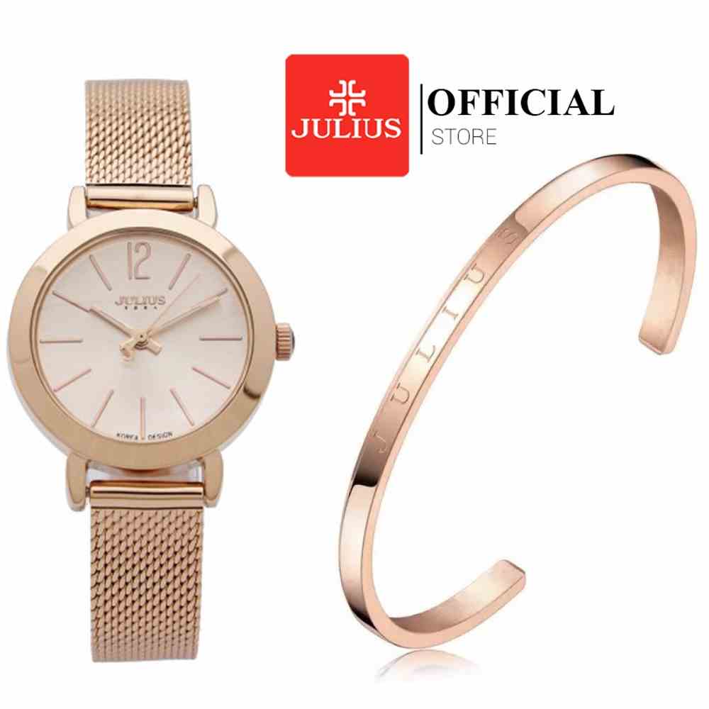 Combo Đồng hồ nữ Julius Ja-732 + vòng tay Julius | Julius Official