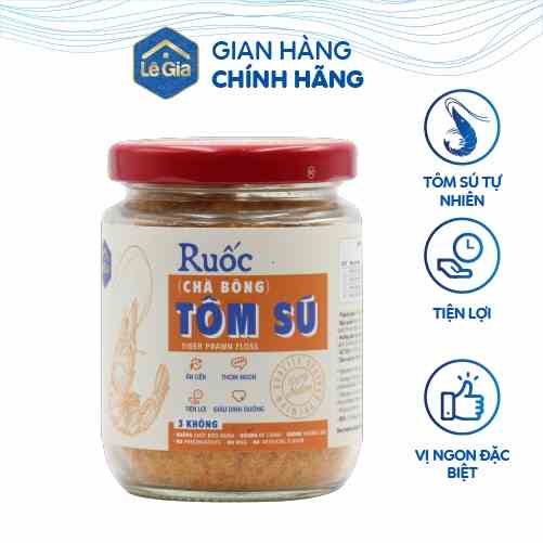 Ruốc (chà bông) tôm sú Lê Gia hũ thủy tinh 80g