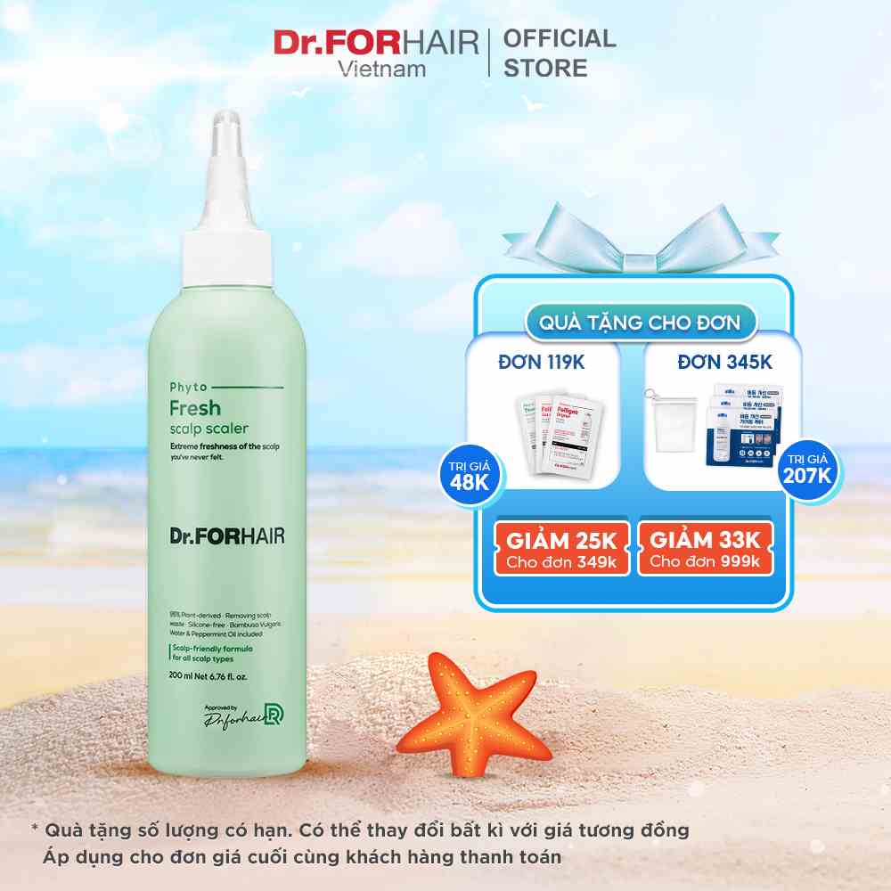 Tẩy tế bào chết cho da đầu dầu nhờn, bết dính mùi hôi Dr.FORHAIR Phyto Fresh Scalp Scaler