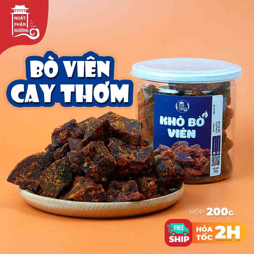 Khô bò viên 200g Nhất Phẩm Đường đồ ăn vặt thịt bò khô cay