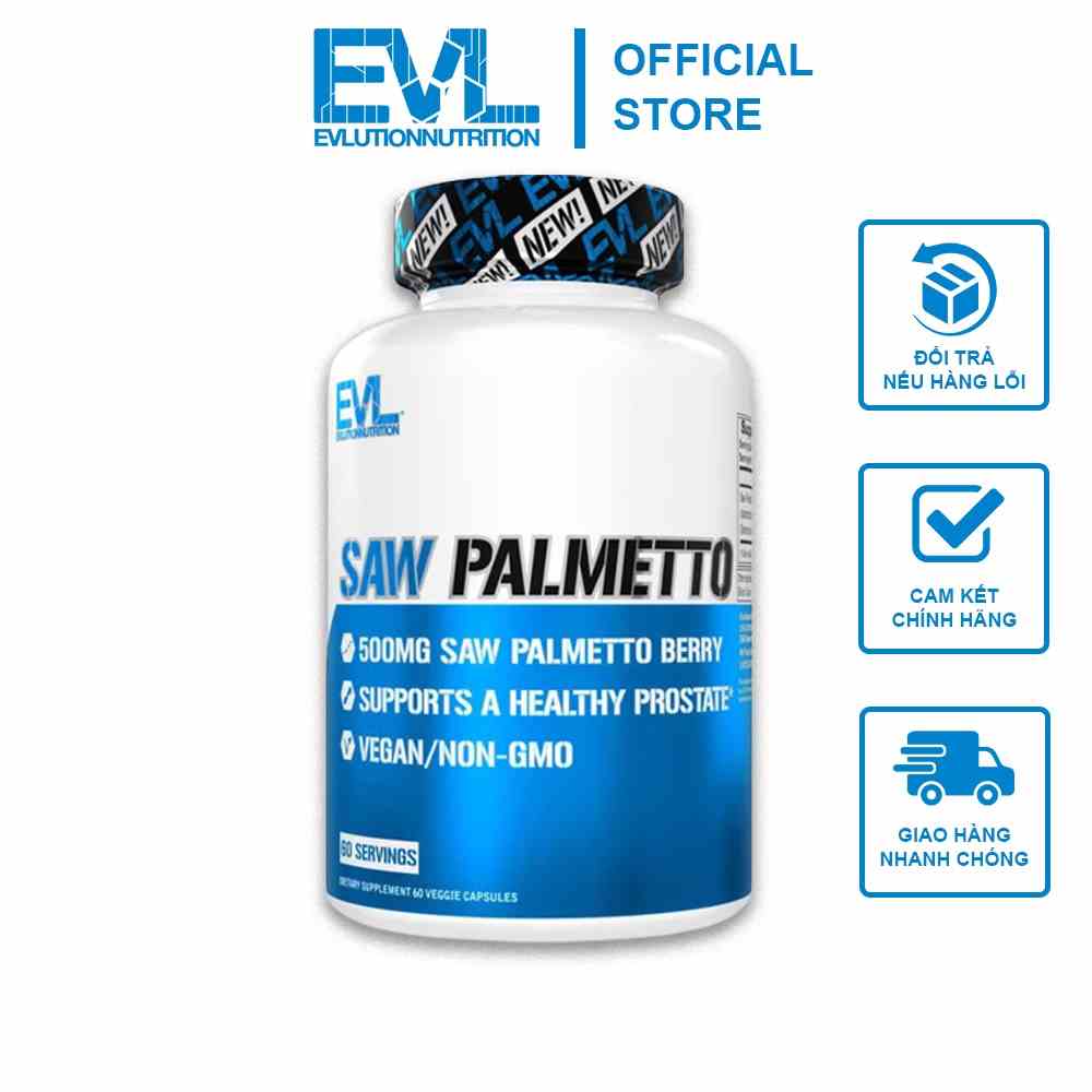 [Mã BMLTA35 giảm đến 35K đơn 99K] Evlution EVL Saw Palmetto Viên Uống Tăng Cường Sức Khỏe Nam Giới