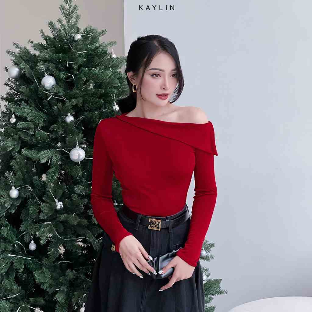 Áo tay dài kiểu cổ lệch N1909 - KAYLIN