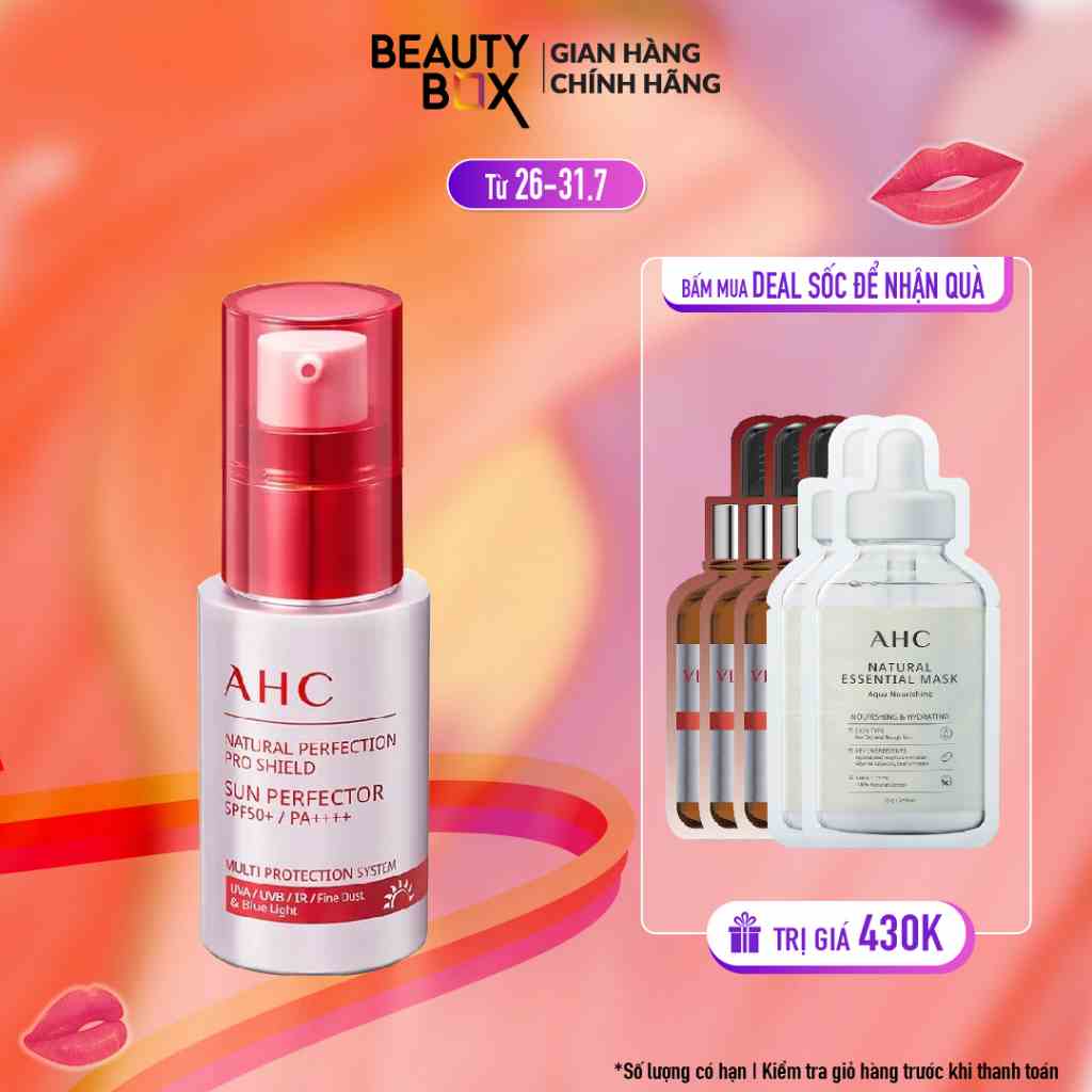 Tinh Chất Chống Nắng Ngừa Lão Hóa Da AHC Natural Perfection Pro Shield Sun Perfector SPF50+ PA++++ 40ml