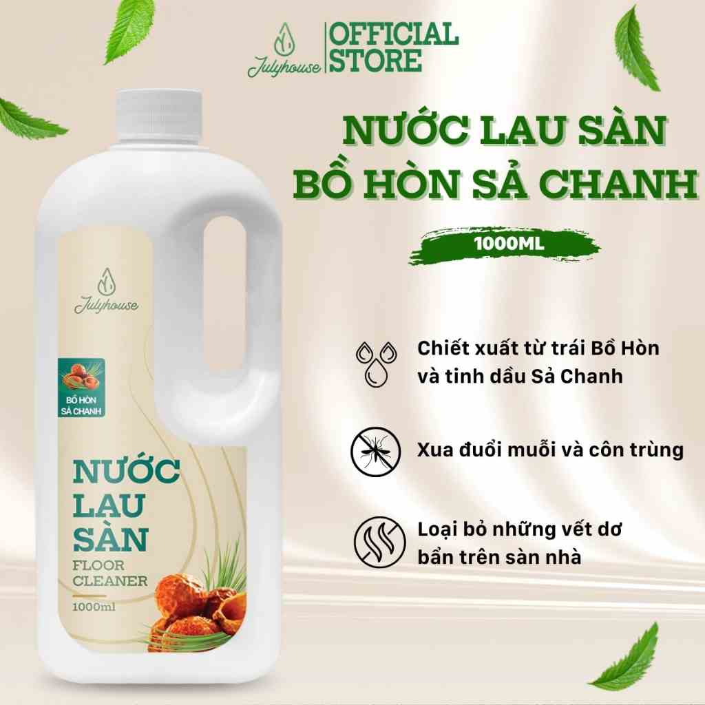 [Mới] Nước lau sàn nhà đuổi muỗi tinh dầu Sả Chanh - Bồ hòn hữu cơ an toàn cho sức khỏe cả gia đình