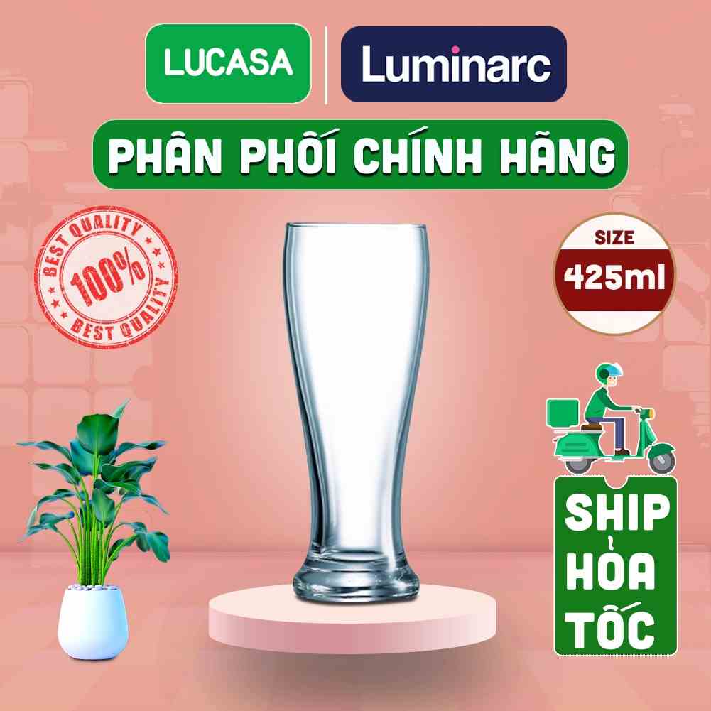 [Mã BMLTA35 giảm đến 35K đơn 99K] Ly Bia Thủy Tinh Luminarc Brasserie 425ml - Loại Cao L5185 | Phân Phối Chính Hãng