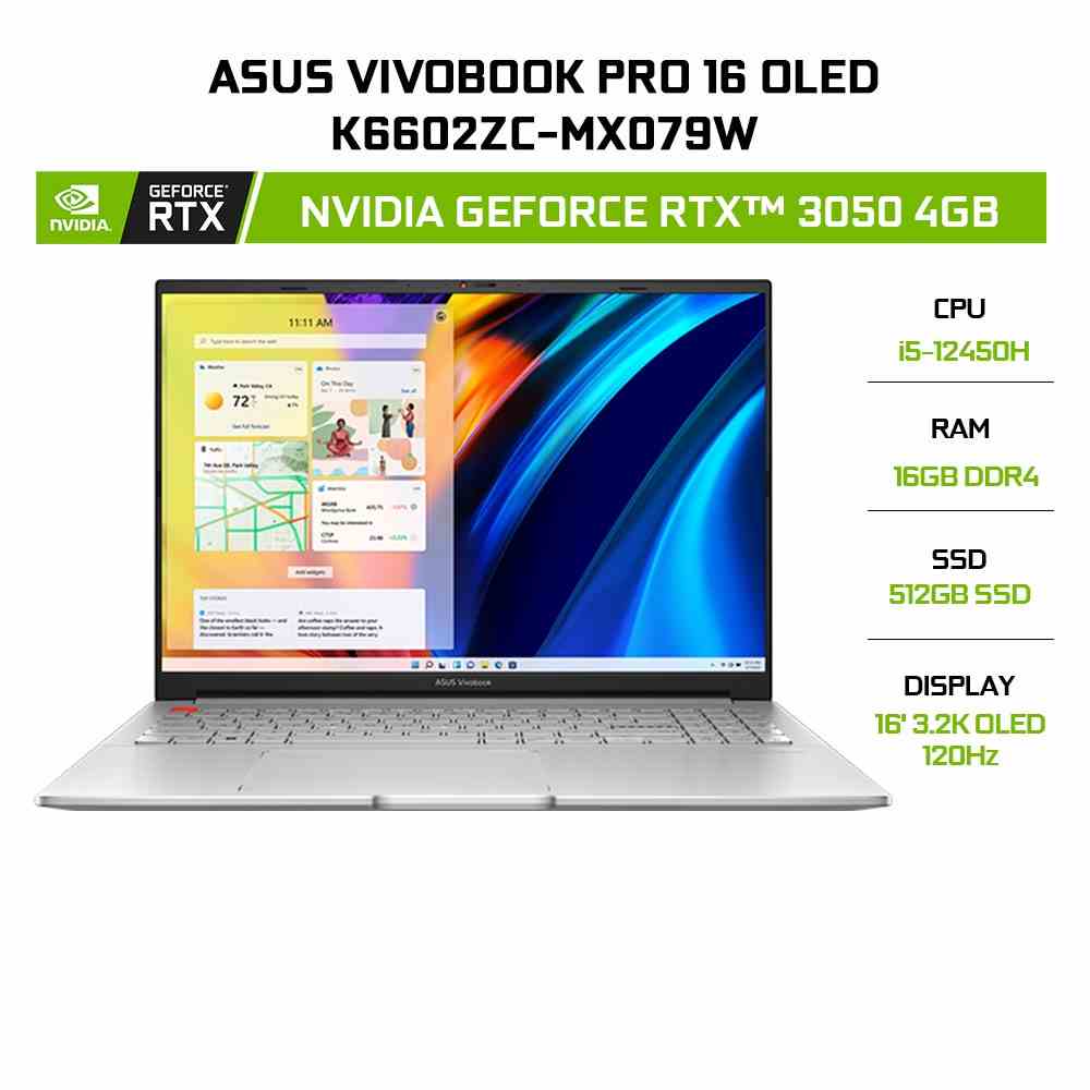 Laptop ASUS VivoBook Pro 16 OLED K6602ZC-MX079W i5-12450H16G512GRTX305016